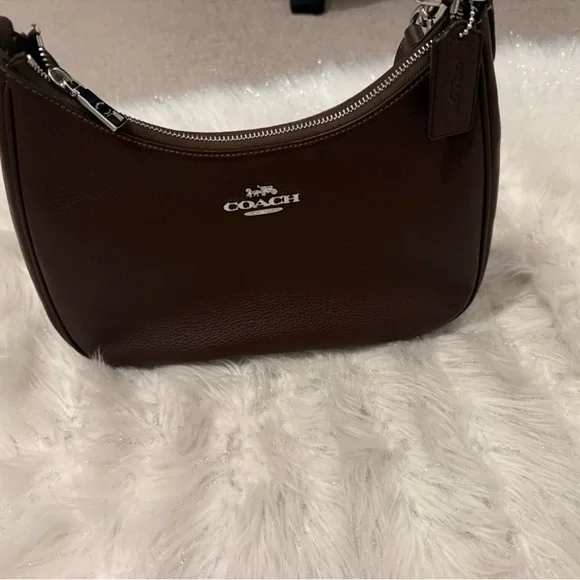 Coach Dark Brown Leather Shoulder Bag - Picture 1 of 6